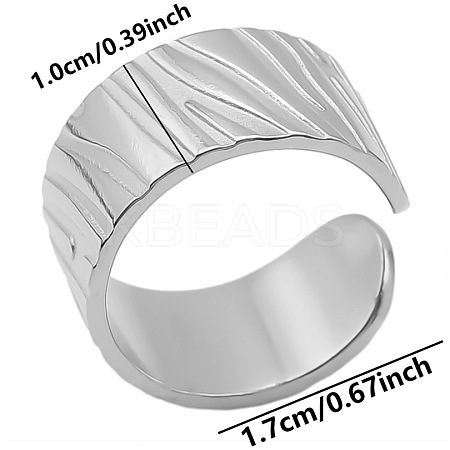 Minimalist 304 Stainless Steel Wide Band Cuff Open Rings for Women YZ5723-1-1