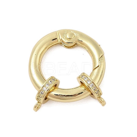 Interlocking Ring Rack Plating Brass Micro Pave Cubic Zirconia Pendants KK-Z074-37G-1
