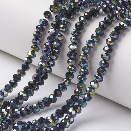 Electroplate Opaque Glass Beads Strands X-EGLA-A034-P4mm-S02-1