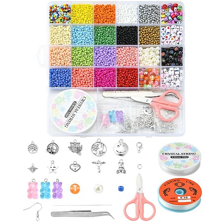 DIY Beaded Earring Bracelet Necklace Making Kit DIY-YW0006-47-1