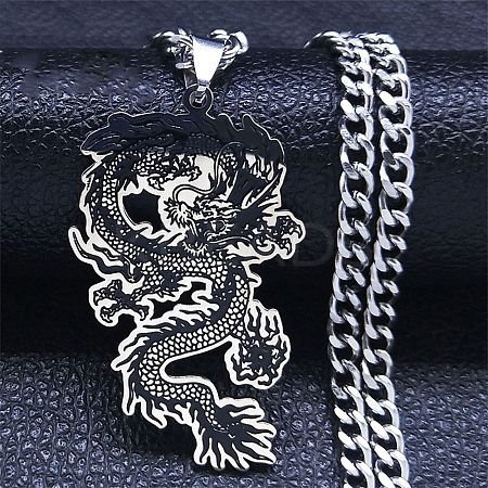 201 Stainless Steel Enamel Pendant Necklaces for Women Men LS-NJEW-G123-09P-1
