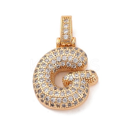 Brass Micro Pave Cubic Zirconia Pendants KK-C076-29G-G01-1