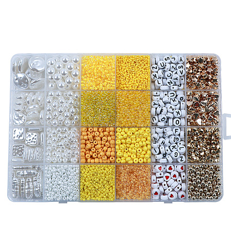 DIY 24 Style Acrylic & ABS Beads Jewelry Making Finding Kit DIY-NB0012-02I-1
