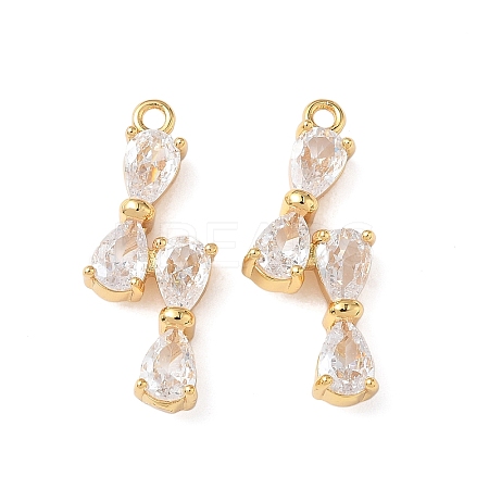 Brass with Cubic Zirconia Pendants KK-D024-12G-1