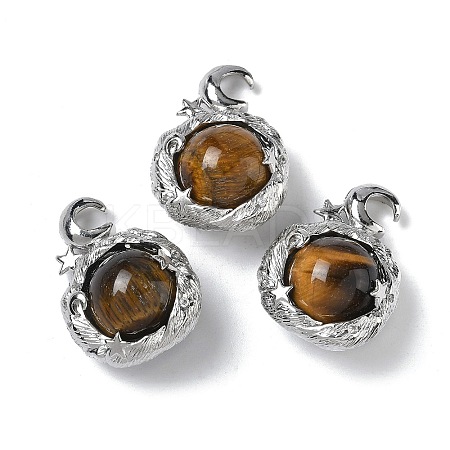 Natural Tiger Eye Pendants G-A298-02P-10-1