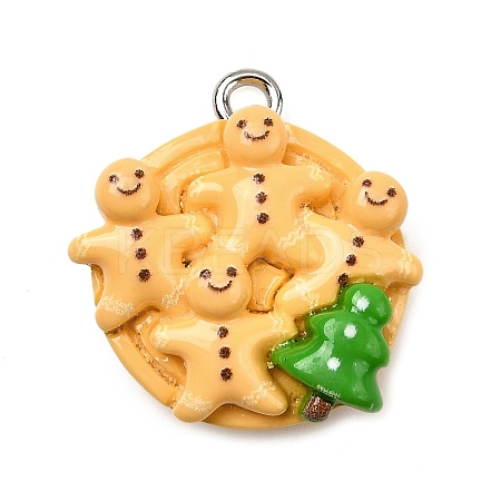 Christmas Opaque Resin Pendants CRES-D314-02P-03-1