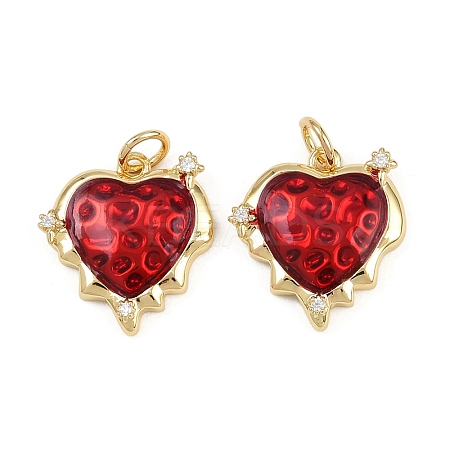 Brass Pave Cubic Zirconia Enamel Pendants KK-L240-02G-1