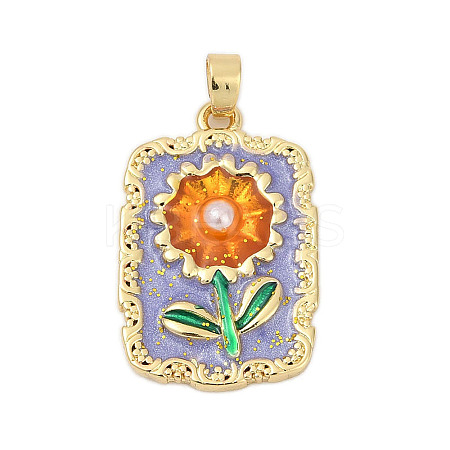 Brass Enamel Pendants KK-U068-13D-01G-1