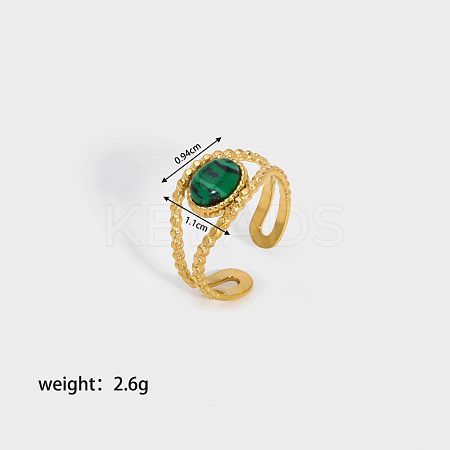 Oval Synthetic Malachite Ring LS-WQ5111-2-1
