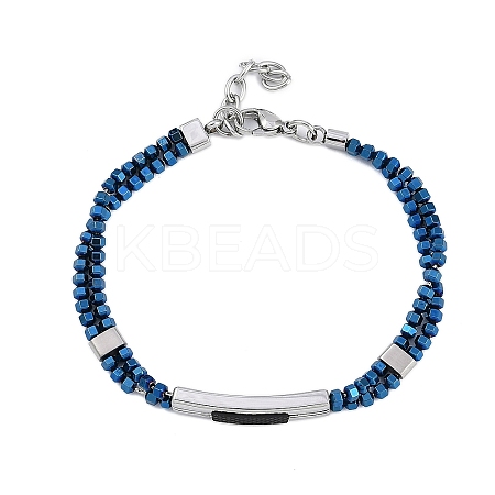 Synthetic Non-magnetic Hematite Beaded Bracelets BJEW-S156-05P-A-1