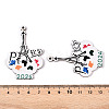 French Theme Printed Wood Pendants WOOD-N016-05-3
