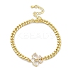 Brass Micro Pave Cubic Zirconia Link Bracelets BJEW-Z082-01G-02-4