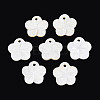 Natural Freshwater Shell Carved Flower Charms SHEL-N038-10-1