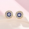 Blue Evil Eye Brass Stud Earrings ZIRC-Z017-01G-4