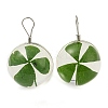 Platinum Brass with Glass Pendants KK-G486-15A-1