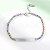 304 Stainless Steel Rhinestone Cup Chain Bracelets BJEW-G753-02P-01-2