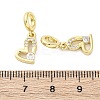 Brass Micro Pave Cubic Zirconia European Dangle Charms KK-D325-19G-02-3