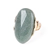 Natural Green Aventurine Stretch Finger Rings RJEW-N055-01C-2