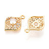 Brass Pave Clear Cubic Zirconia Pendants KK-T077-39G-2