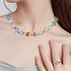 200Pcs 10 Style Transparent Spray Painted Glass Beads GLAA-SZ0001-81-6