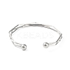 Non-Tarnish 304 Stainless Steel 3 Line Open Cuff Bangles for Women BJEW-S155-01P-3