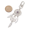 Alloy Woven Web/Net with Feather Pendant Decorations HJEW-TA00191-3