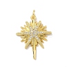 Brass Micro Pave Cubic Zirconia Pendants KK-B124-08G-02-1