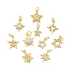 10Pcs 10 Styles Star Brass Micro Pave Clear Cubic Zirconia Charms KK-CJ0002-43-9