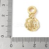 Brass Micro Pave Cubic Zirconia European Dangle Charms ZIRC-I071-23G-3