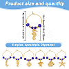 24Pcs 6 Styles Alloy Wine Glass Charms AJEW-GO00014-2
