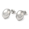 Non-Tarnish 304 Stainless Steel Oval Stud Earrings EJEW-Z022-12P-1