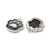Natural Black Lip Shell Paw print Charms BSHE-Z003-10B-P-1