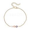 Natural Cultured Freshwater Pearl Beads Link Bracelets BJEW-JB13173-2