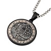 Retro Mandala 201 Stainless Steel Box Chain Constellation Pendant Necklaces for Women Men NJEW-M223-01J-1