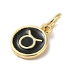 Real 18K Gold Plated Brass Enamel Charms KK-L216-001G-D01-2