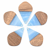 Opaque Resin & Walnut Wood Pendants RESI-S389-035A-C01-1