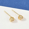 Clear Cubic Zirconia Heart Stud Earrings EJEW-K093-24G-3