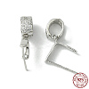 Anti-Tarnish Rhodium Plated 925 Sterling Silver Micro Pave Cubic Zirconia Pendant Bails STER-P034-43P-4