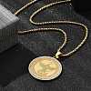201 Stainless Steel Rhinestone Pendant Necklaces for Women NJEW-U021-02G-3