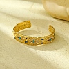 304 Stainless Steel Natural Turquoise Cuff Bracelets BJEW-U009-01G-03-1