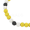 1Pc Polymer Clay Rhinestone Round Beaded Stretch Necklaces NJEW-SP0001-14L-3