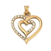 304 Stainless Steel Crystal Rhinestone Pendants STAS-Z097-14G-1