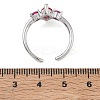 Brass Micro Pave Cubic Zirconia Cuff Open Rings for Women RJEW-L343-14P-01-5