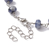Rondelle Natural Blue Spot Jasper Links Bracelets & Necklaces Sets SJEW-JS01295-03-6