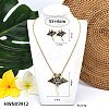 Manta Ray Alloy Abalone Shell Pendant Necklaces & Stud Earrings Sets for Women FS-WGFBE97-01-4