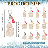24Pcs 12 Styles Wood & Faux Suede Tassel Pendant Decorations HJEW-NB00329-2
