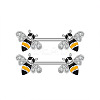 304 Stainless Steel Cubic Zirconia Nipple Rings WG0A897-03-1
