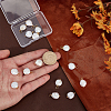 16Pcs Natural Keshi Pearl Flat Round Pendants PALLOY-BC00004-3