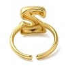 Initials Brass Open Cuff Ring for Women RJEW-N046-02Z-G-3