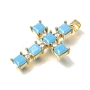 Brass Micro Pave Light Sky Blue Cubic Zirconia Pendants CU-CBAEEA8-20G-2